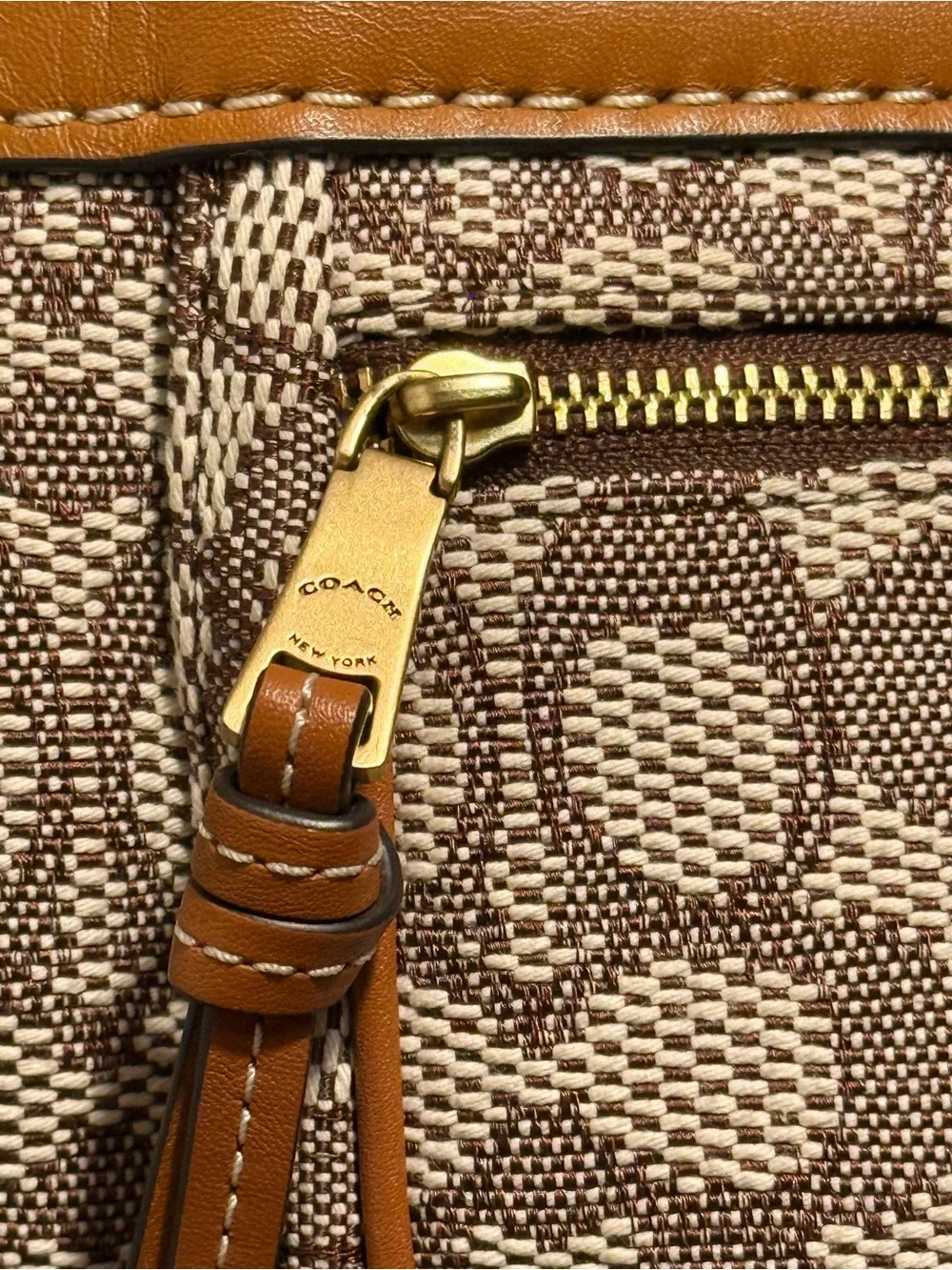Coach Andie Shoulder Bag - Burnished Amber / Signature Jacquard Cocoa - Brass